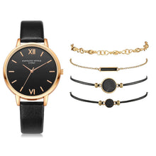 Lade das Bild in den Galerie-Viewer, Watch Set Women 5pcs Woman Quartz Wristwatch Leather Ladies Bracelet Luxury Watch Casual Relogio Femenino Gift For Girlfriend
