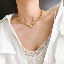 Lade das Bild in den Galerie-Viewer, Peri&#39;sBox Box Chain Toggle Clasp Gold Necklaces Mixed Linked Circle Necklaces for Women Minimalist Choker Necklace Hot Jewelry DSers
