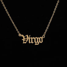 Load image into Gallery viewer, Constellation Zodiac Necklaces Jewelry for Women Antique Style Designed Letter Taurus Aries Necklaces Collier
