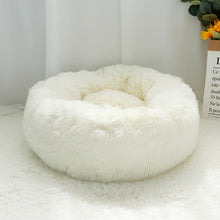 Lade das Bild in den Galerie-Viewer, Donut Pet Bed - Fluffy Calming Cat &amp; Dog Bed Long Plush  Hondenmand Round  Lounger Sleeping Bag Kennel Cat Puppy Sofa Bed House OMG Shop Zone
