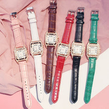 Lade das Bild in den Galerie-Viewer, Women Diamond Watch Starry Square Dial Bracelet Watches Set Ladies Leather Band Quartz Wristwatch Female Clock Zegarek Damski DSers

