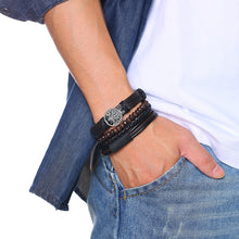 Load image into Gallery viewer, Handmade Recycled Imitation Braided Wrap Leather Bracelet 4Pcs/ Set DSers
