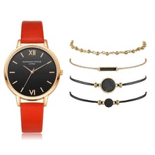 Lade das Bild in den Galerie-Viewer, Watch Set Women 5pcs Woman Quartz Wristwatch Leather Ladies Bracelet Luxury Watch Casual Relogio Femenino Gift For Girlfriend

