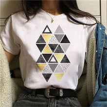Load image into Gallery viewer, Beautiful geometry printed t shirt women 90s Graphic T-shirt Harajuku Tops Tee Cute Short Sleeve animal tshirt Female Tshirts DSers
