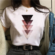 Load image into Gallery viewer, Beautiful geometry printed t shirt women 90s Graphic T-shirt Harajuku Tops Tee Cute Short Sleeve animal tshirt Female Tshirts DSers

