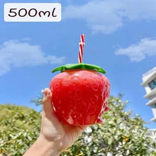 Lade das Bild in den Galerie-Viewer, Summer cartoon kawaii strawberry straw cup plastic cup lovely girl milk tea coffee cup student portable water cup water bottle DSers
