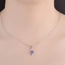 Lade das Bild in den Galerie-Viewer, NEHZY 925 Sterling Silver New Woman Fashion Jewelry High Quality Purple Crystal Zircon Retro Simple Pendant Necklace Length 45cm DSers
