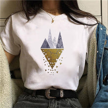 Load image into Gallery viewer, Beautiful geometry printed t shirt women 90s Graphic T-shirt Harajuku Tops Tee Cute Short Sleeve animal tshirt Female Tshirts DSers
