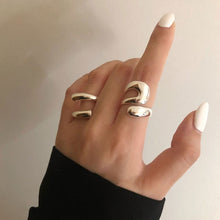Lade das Bild in den Galerie-Viewer, Creative Fashion Hollow Irregular Geometric Minimalist adjustable 925 Sterling Silver Rings for Women DSers
