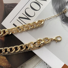 Load image into Gallery viewer, European and American retro portrait of exaggerated thick chain necklace double personality chain hip-hop neck chain short colla
