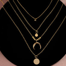Load image into Gallery viewer, Collier Chain Necklace Multilayer Moon Alloy Metal Disc Gold Pendant Necklace For Women New Trend Female Jewelry Collar DSers
