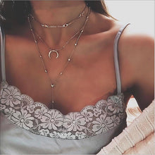Load image into Gallery viewer, Collier Chain Necklace Multilayer Moon Alloy Metal Disc Gold Pendant Necklace For Women New Trend Female Jewelry Collar DSers
