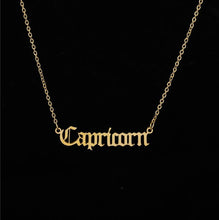 Load image into Gallery viewer, Constellation Zodiac Necklaces Jewelry for Women Antique Style Designed Letter Taurus Aries Necklaces Collier
