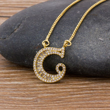 Lade das Bild in den Galerie-Viewer, Top Quality Initial Name Letter Necklace Gold 26 Letters Charm Pendants Micro Pave CZ Copper Chain Jewelry For Women Girls Gifts DSers
