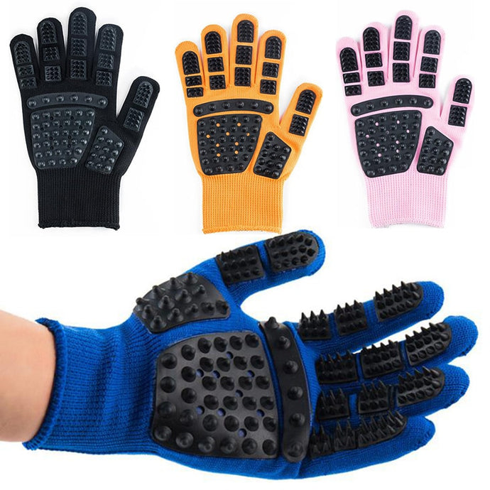 Pet Glove Cat Grooming Glove Cat Hair Deshedding Brush Gloves Dog Comb For Cats Bath Clean Massage Hair Remover brushes Gentle OMG Shop Zone