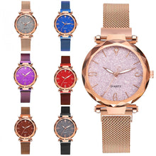 Lade das Bild in den Galerie-Viewer, Rose Gold Women Watch 2021 Top Brand Luxury Magnetic Starry Sky Lady Wrist Watch Mesh Female Clock For Dropship relogio feminino DSers
