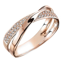Lade das Bild in den Galerie-Viewer, Huitan Newest Fresh Two Tone X Shape Cross Ring for Women Wedding Trendy Jewelry Dazzling CZ Stone Large Modern Rings Anillos DSers
