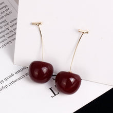 Load image into Gallery viewer, Cute Cherry Earrings New European and American Fruit Fashion Long Ear Lady Earrings DSers
