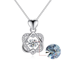 Load image into Gallery viewer, Fashion Romantic Double Heart Flower Pendant Necklace with Zircon Rose Gold/Silver Color Necklace For Women Jewelry OMG Shop Zone
