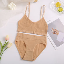 Load image into Gallery viewer, FINETOO Women Seamless Tops Panties Set Soft Wireless Bra Set Comfortable Bralette Brazilian Underwear Suit Girls Fitness Tops
