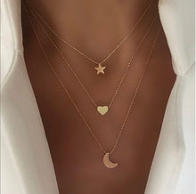 Load image into Gallery viewer, Collier Chain Necklace Multilayer Moon Alloy Metal Disc Gold Pendant Necklace For Women New Trend Female Jewelry Collar DSers
