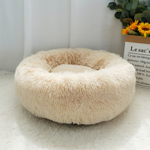 Lade das Bild in den Galerie-Viewer, Donut Pet Bed - Fluffy Calming Cat &amp; Dog Bed Long Plush  Hondenmand Round  Lounger Sleeping Bag Kennel Cat Puppy Sofa Bed House OMG Shop Zone
