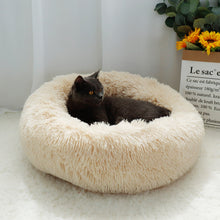Lade das Bild in den Galerie-Viewer, Donut Pet Bed - Fluffy Calming Cat &amp; Dog Bed Long Plush  Hondenmand Round  Lounger Sleeping Bag Kennel Cat Puppy Sofa Bed House OMG Shop Zone
