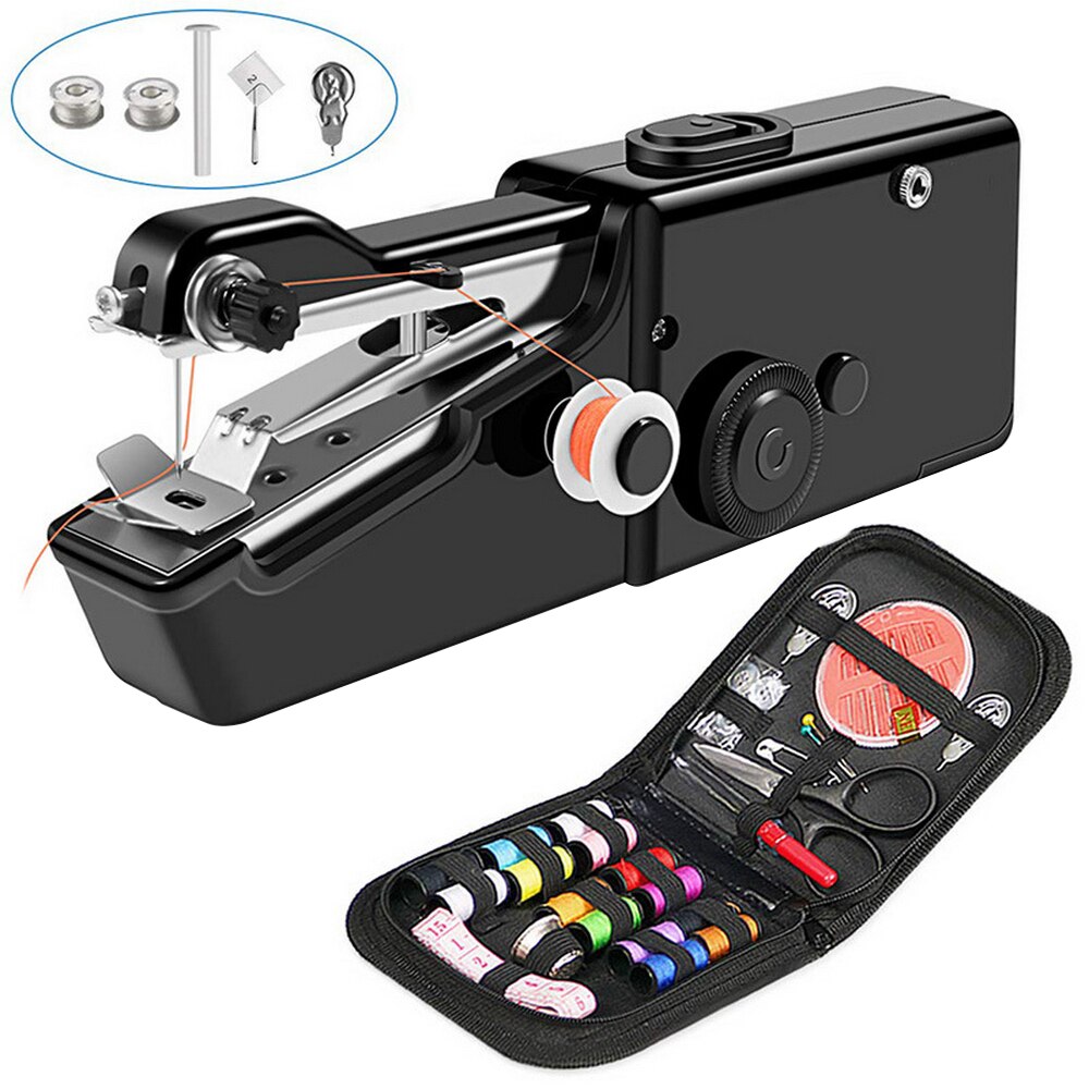 New Portable Sewing Machine Mini Handheld Sewing Machine Cordless Electric Stitch Household Tool for Fabric Clothes