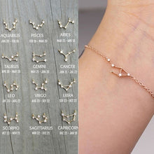 Load image into Gallery viewer, Constellation Simple Bracelets for Women Charm Zodiac Pattern Chain Bangles Baby Birthday Bracelet Jewelry Gift
