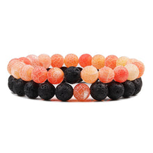Lade das Bild in den Galerie-Viewer, Set Bracelet Couples Distance Black White Natural Lava Stone Tiger Eye Beaded Yoga Bracelets for Men Women Elastic Rope Jewelry DSers
