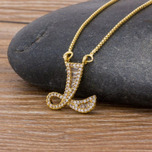 Lade das Bild in den Galerie-Viewer, Top Quality Initial Name Letter Necklace Gold 26 Letters Charm Pendants Micro Pave CZ Copper Chain Jewelry For Women Girls Gifts DSers
