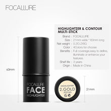 Load image into Gallery viewer, FOCALLURE Highlighter Makeup Glitter Contouring Bronzer For Face Shimmer Powder Creamy Texture illuminator Stick Women Cosmetics
