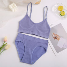 Load image into Gallery viewer, FINETOO Women Seamless Tops Panties Set Soft Wireless Bra Set Comfortable Bralette Brazilian Underwear Suit Girls Fitness Tops

