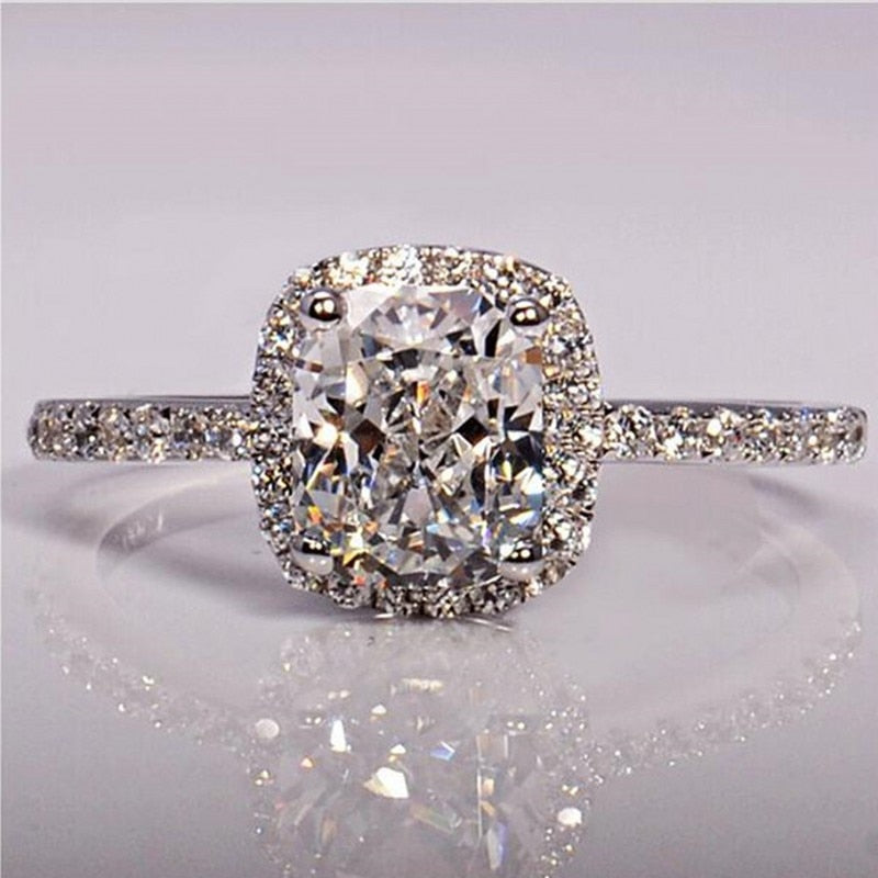 Bridal Wedding Anelli Trendy Jewelry Engagement Ring White Gold Color Anillos DSers