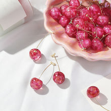Lade das Bild in den Galerie-Viewer, New Arrival Dominated Acrylic fashion Geometric fine Women Drop Earrings contracted sweet cherry modelling long earrings DSers
