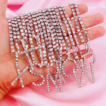 Load image into Gallery viewer, Caraquet Ice out A-Z Letter Initial Pendant Necklace Silver Color Tennis Chain Choker Necklace Female Fashion Statement Jewelry DSers
