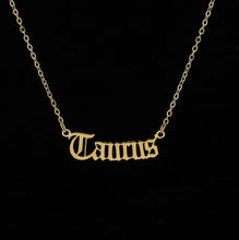 Load image into Gallery viewer, Constellation Zodiac Necklaces Jewelry for Women Antique Style Designed Letter Taurus Aries Necklaces Collier

