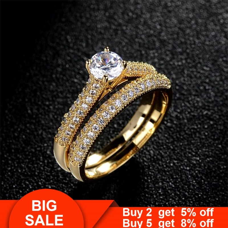 Luxury Fashion 925 Real Sterling Silver  AAAA CZ Stone Bridal Wedding Ring,Engagement Rings For Women DSers