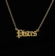 Load image into Gallery viewer, Constellation Zodiac Necklaces Jewelry for Women Antique Style Designed Letter Taurus Aries Necklaces Collier
