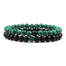 Lade das Bild in den Galerie-Viewer, Set Bracelet Couples Distance Black White Natural Lava Stone Tiger Eye Beaded Yoga Bracelets for Men Women Elastic Rope Jewelry DSers
