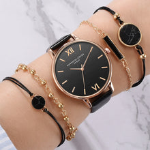 Lade das Bild in den Galerie-Viewer, Watch Set Women 5pcs Woman Quartz Wristwatch Leather Ladies Bracelet Luxury Watch Casual Relogio Femenino Gift For Girlfriend
