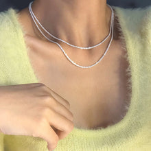 Lade das Bild in den Galerie-Viewer, Popular 925 Sterling Silver Sparkling Clavicle Chain Choker Necklace For Women Fine Jewelry Wedding Party Birthday Gift

