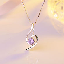 Lade das Bild in den Galerie-Viewer, NEHZY 925 Sterling Silver New Woman Fashion Jewelry High Quality Purple Crystal Zircon Retro Simple Pendant Necklace Length 45cm DSers
