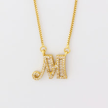 Lade das Bild in den Galerie-Viewer, Top Quality Initial Name Letter Necklace Gold 26 Letters Charm Pendants Micro Pave CZ Copper Chain Jewelry For Women Girls Gifts DSers
