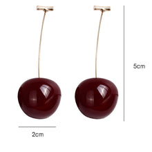 Load image into Gallery viewer, Cute Cherry Earrings New European and American Fruit Fashion Long Ear Lady Earrings DSers
