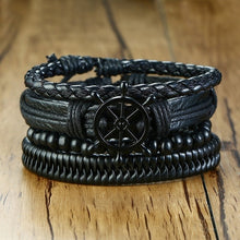 Load image into Gallery viewer, Handmade Recycled Imitation Braided Wrap Leather Bracelet 4Pcs/ Set DSers
