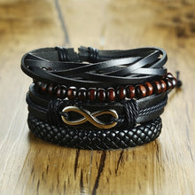 Load image into Gallery viewer, Handmade Recycled Imitation Braided Wrap Leather Bracelet 4Pcs/ Set DSers
