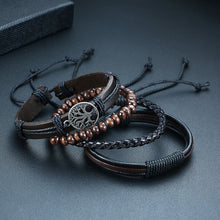 Load image into Gallery viewer, Handmade Recycled Imitation Braided Wrap Leather Bracelet 4Pcs/ Set DSers
