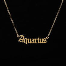 Load image into Gallery viewer, Constellation Zodiac Necklaces Jewelry for Women Antique Style Designed Letter Taurus Aries Necklaces Collier
