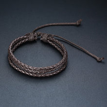 Load image into Gallery viewer, Handmade Recycled Imitation Braided Wrap Leather Bracelet 4Pcs/ Set DSers
